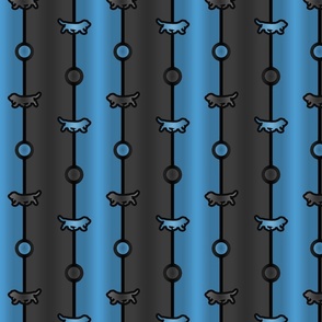 Basset hound Bead Chain - blue black