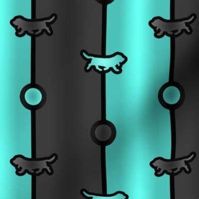 Basset hound Bead Chain - teal black