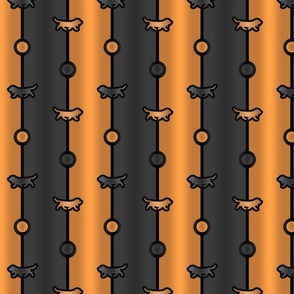 Basset hound Bead Chain - rust black
