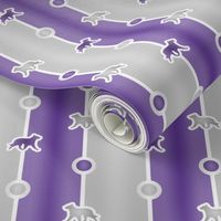 Belgian Sheepdog Tervuren Bead Chain - purple silver