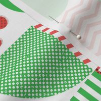 Retro Asterisks In Bloom. Can you feel Christmas? // red and green geometric shapes  square tiles asterisk zigzag zig zag circle concentric lines