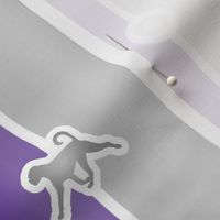 Natural Boxer Bead Chain - purple silver