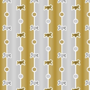 Cropped Briard Bead Chain - silver gold
