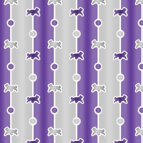 Cropped Briard Bead Chain - purple silver