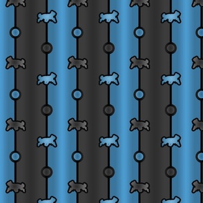 Cropped Briard Bead Chain - blue black