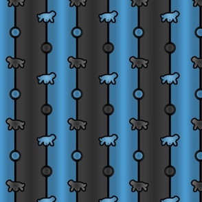 Uncropped Briard Bead Chain - blue black