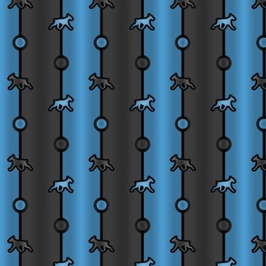 Doberman Pinscher Bead Chain - blue black