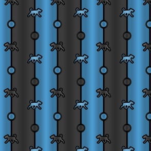 Natural Doberman Pinscher Bead Chain - blue black