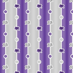 Keeshond Bead Chain - purple silver
