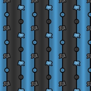 Keeshond Bead Chain - blue black