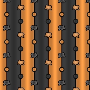 Keeshond Bead Chain - rust black