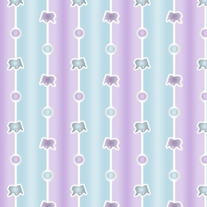 Keeshond Bead Chain - cotton candy
