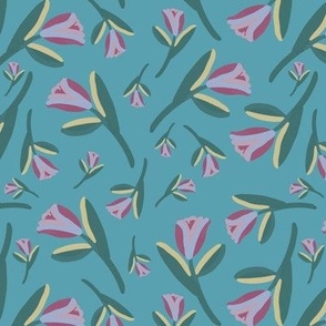 Pink Tulips Teal