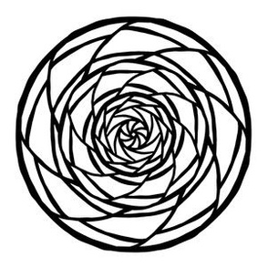 Abstract Mandala 140 Black White