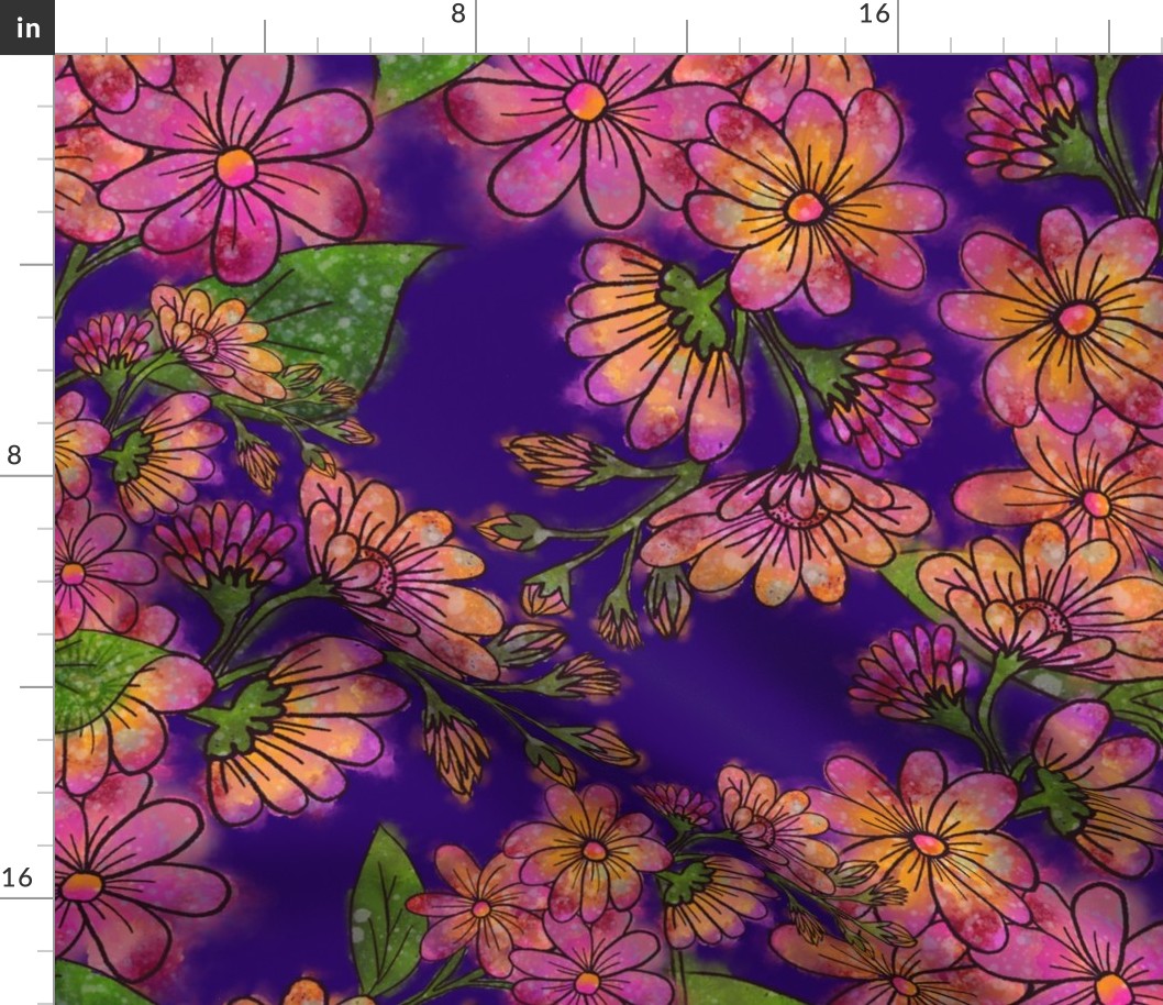 Flower Dreams on Purple(Large)