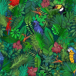 Blue Parrot Fabric, Wallpaper and Home Decor | Spoonflower