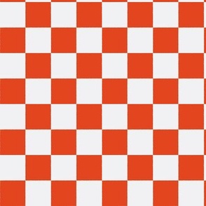 Bright red checker board