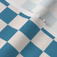 dusty blue checker board