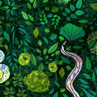 Serpents Colorés dans L'Herbe (Colorful Snakes in the Grass) large scale 