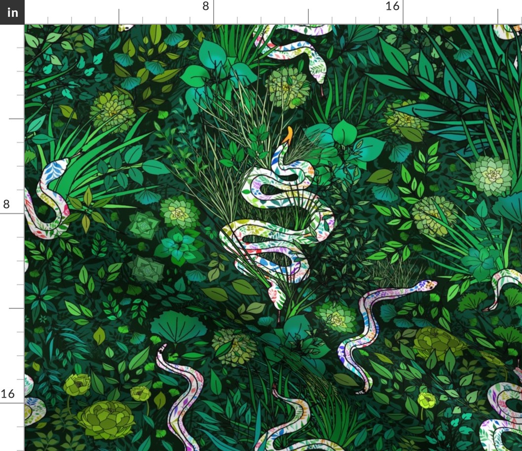 Serpents Colorés dans L'Herbe (Colorful Snakes in the Grass) large scale 