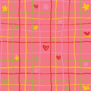 Crazy plaids - coral