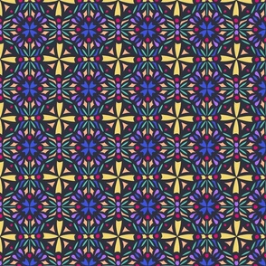 Folk Art Mandala Rainbow Modern Pattern Dark