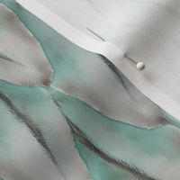 Tipped teal Fluffy watercolor feathers