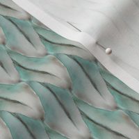 Small Tipped teal Fluffy watercolor feathers