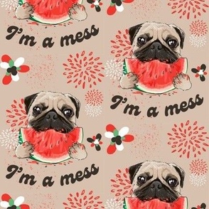 Watermelon Dog or pugs make watermelons mess