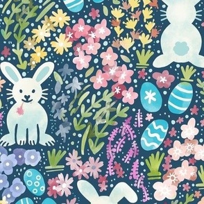 Easter Bunny Garden- dark - large