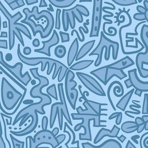 Indie Doodle in blue (large)