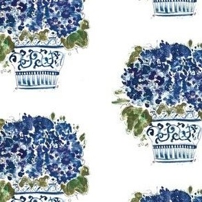 Hydrangea Chinoiserie pattern swatch