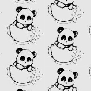 Black and white teacup pandas