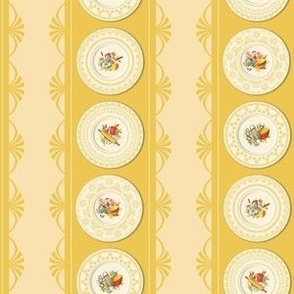 KITCHEN PLATE STRIPE - RETRO KITCHEN COLLECTION (YELLOW)