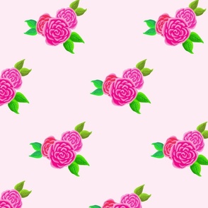 English Garden Roses on Blush — Large
