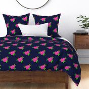 English Garden Roses on Navy — Large