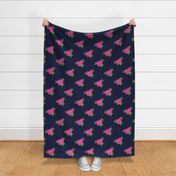 English Garden Roses on Navy — Large