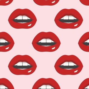 Pop Art Lips on Light Pink | XLg Print