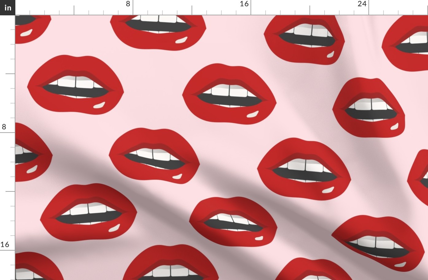 Pop Art Lips on Light Pink | XLg Print