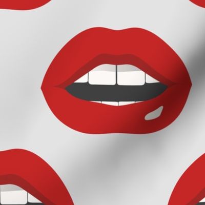 Pop Art Lips on Grey | XLg Print