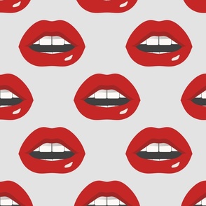 Pop Art Lips on Grey | XLg Print