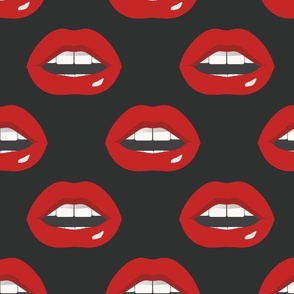 Pop Art Lips on Midnight | XLg Print