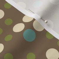 60s Midcentury Polka Dots  -  Brown - Jumbo 