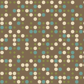 60s Midcentury Polka Dots  -  Brown - Jumbo 
