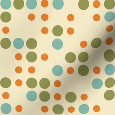 60s Midcentury Polka Dots  -  Cream - Jumbo 