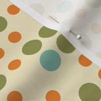 60s Midcentury Polka Dots  -  Cream - Jumbo 