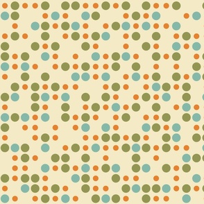 60s Midcentury Polka Dots  -  Cream - Jumbo 