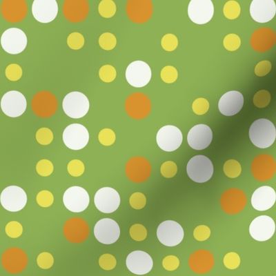 70s Midcentury Polka Dots  - Green - Jumbo 