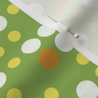 70s Midcentury Polka Dots  - Green - Jumbo 