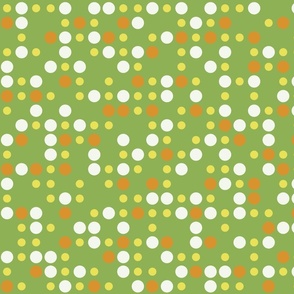 70s Midcentury Polka Dots  - Green - Jumbo 